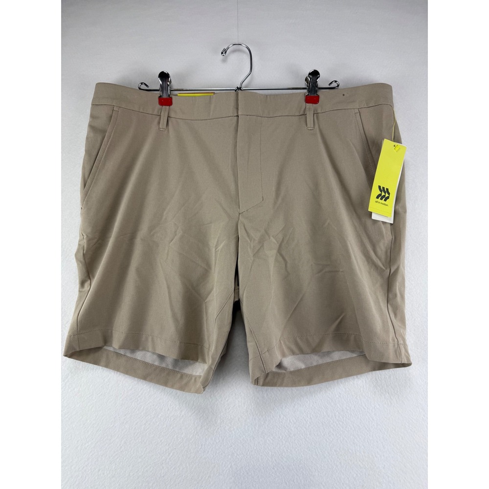 All in Motion Golf Shorts Mens 40 Khaki Tan Stretch Moisture Wicking NWT Flaw‎